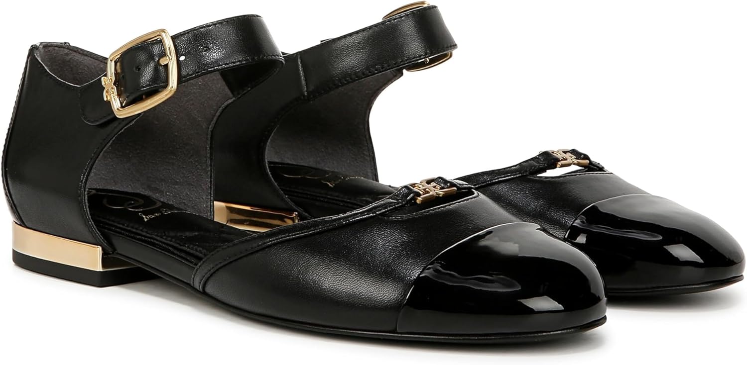 (取寄) サムエデルマン レディース ライリー Sam Edelman women Rylie Black Leather Sam Edelman Women's Rylie Mary Jane Flat - 6.5, Black Leather